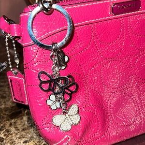 Coach Silver Butterfly Charm Key Holder